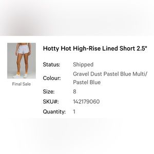 Lululemon Hotty Hot High-Rise Lines Short 2.5”
